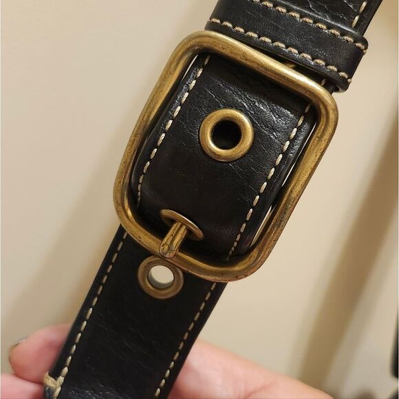 Coach Signature "CC" Logo Canvas w/Black Leather Trim Shoulder Bag Ret.$339 - Picture 6 of 14